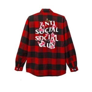 Anti Social Social Club Kkoch Flannel Red Floral